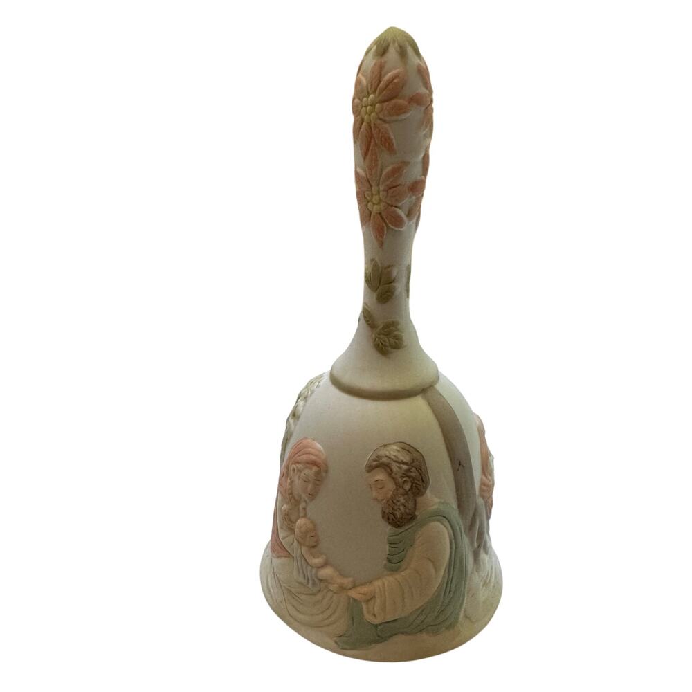 Vintage 1982 Lefton Christopher Collection Nativity Bell Hand Painted  #03431